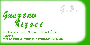 gusztav mizsei business card